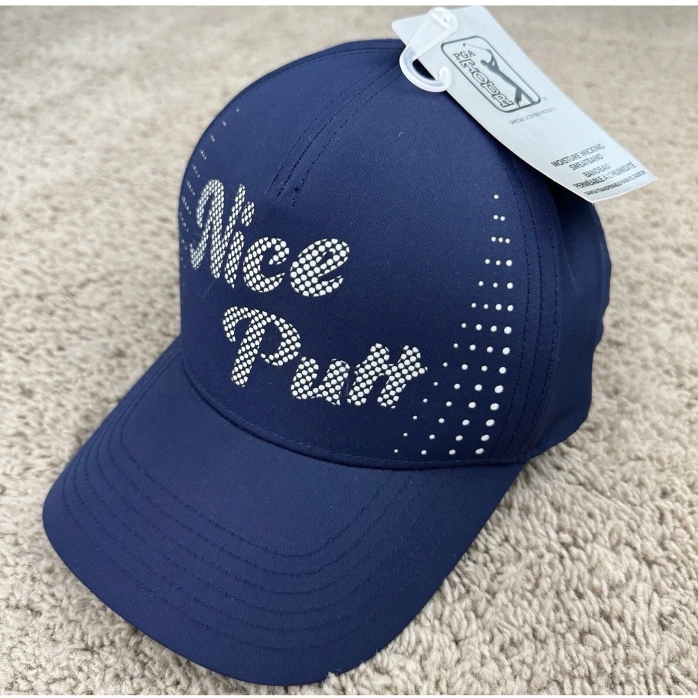 PGA TOUR Pro Series Mens Perforated Nice Putt Golf Hat Navy Blue AVASE002 NWT